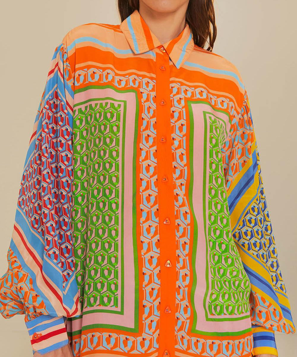 Josephine | Camisa Única Colorida de Estilo Tropical