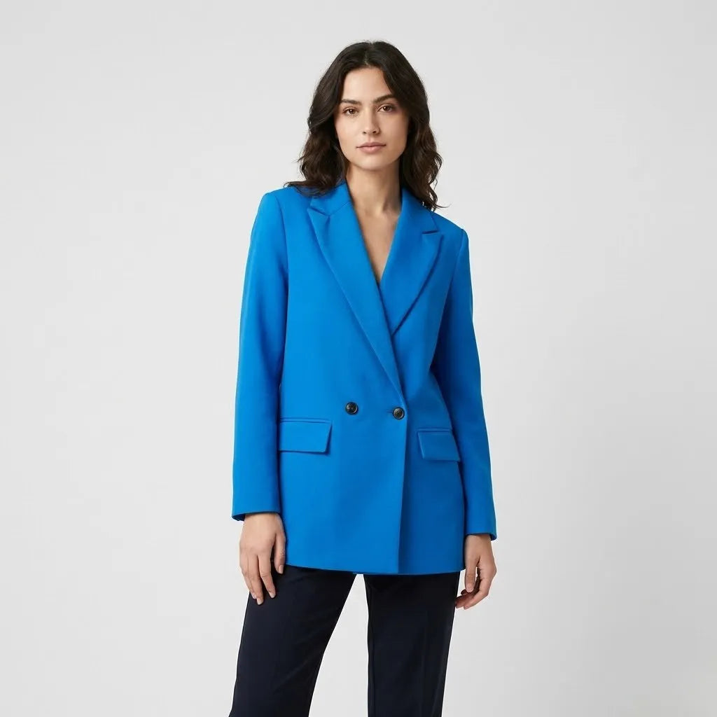 Blazer estruturado em mistura de lã | Corte direito alongado | Estilo elegante e versátil