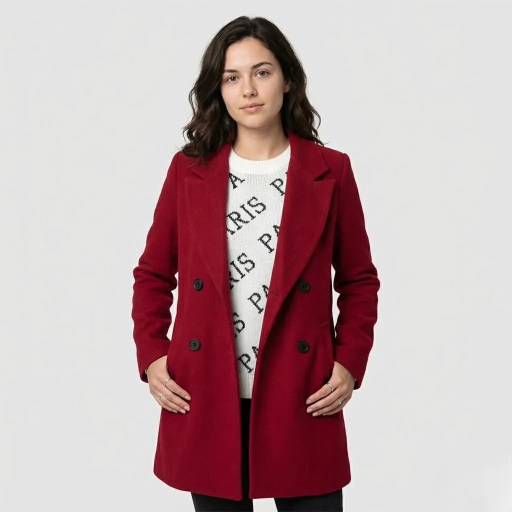 Elegância urbana depurada | Casaco feminino de linhas estruturadas | Silhueta intemporal