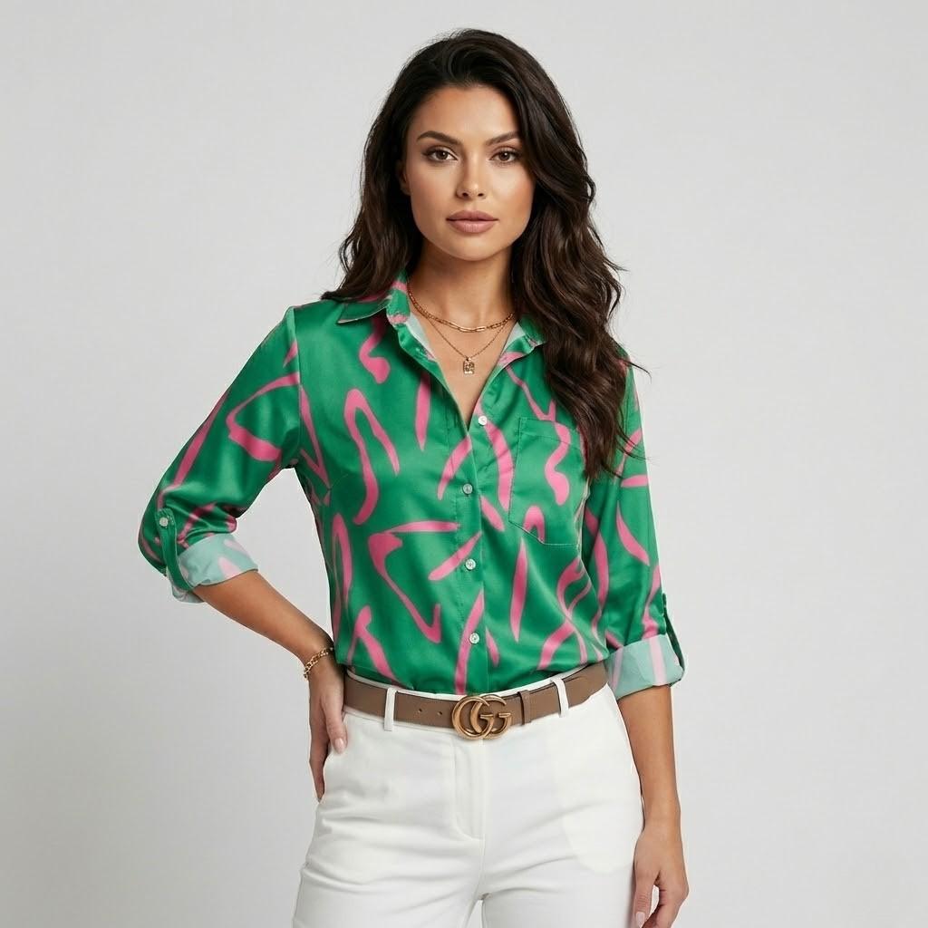 Blusa fluida em mistura de viscose | Corte solto | Estilo casual sofisticado
