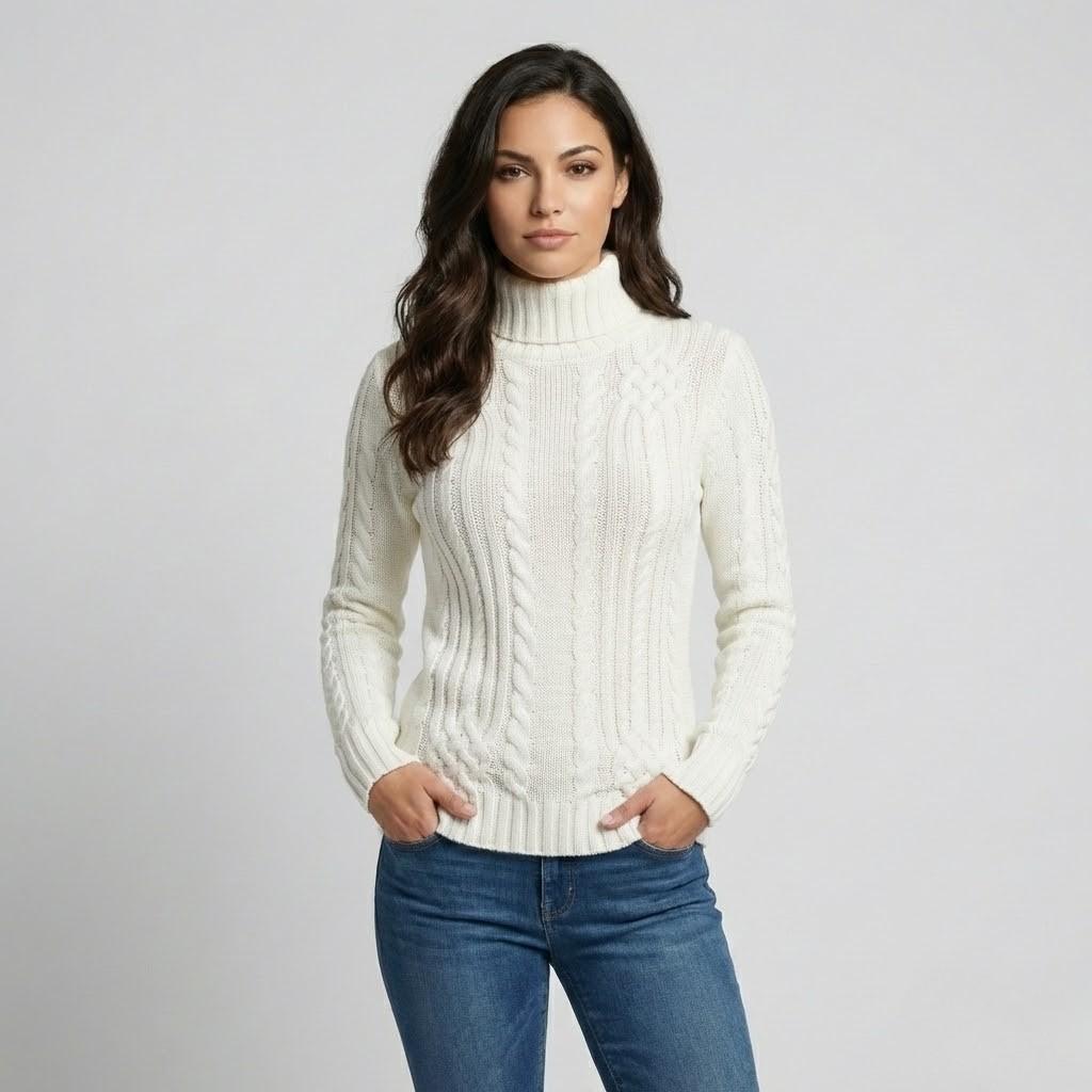 Camisola de malha com tranças | Corte ajustado | Conforto elegante