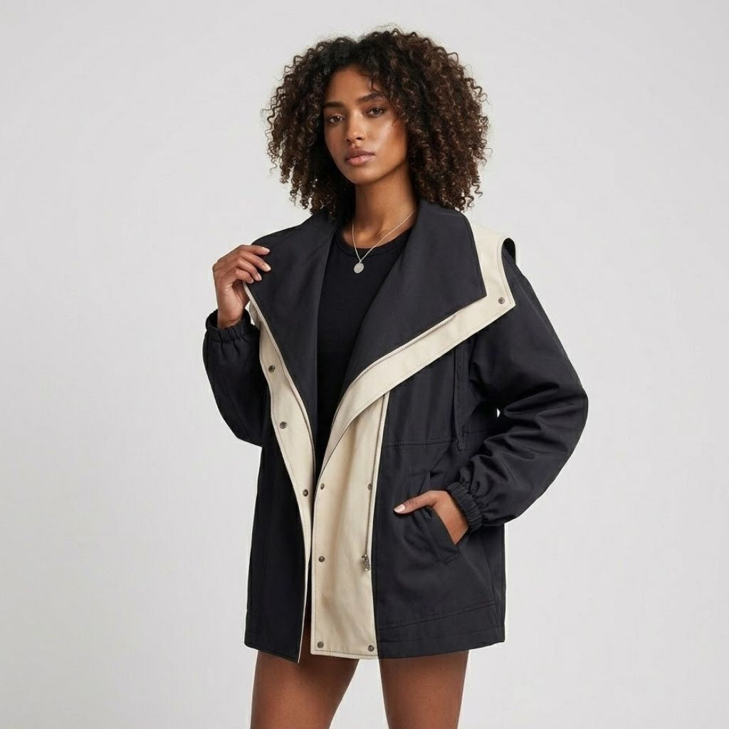 Parka Curta com Capuz Amplo para Proteção Urbana Confortável