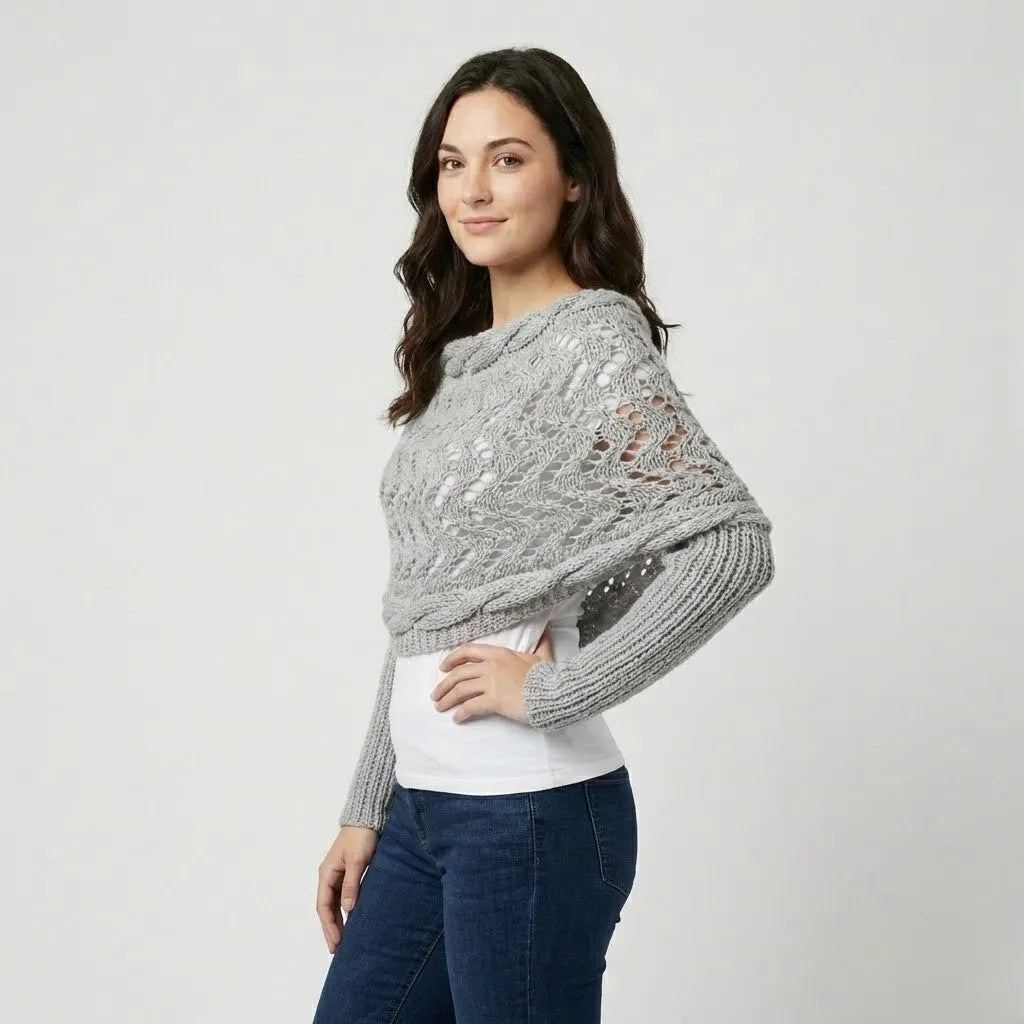 Camisola de malha trabalhada | Corte fluido | Estilo casual descontraído
