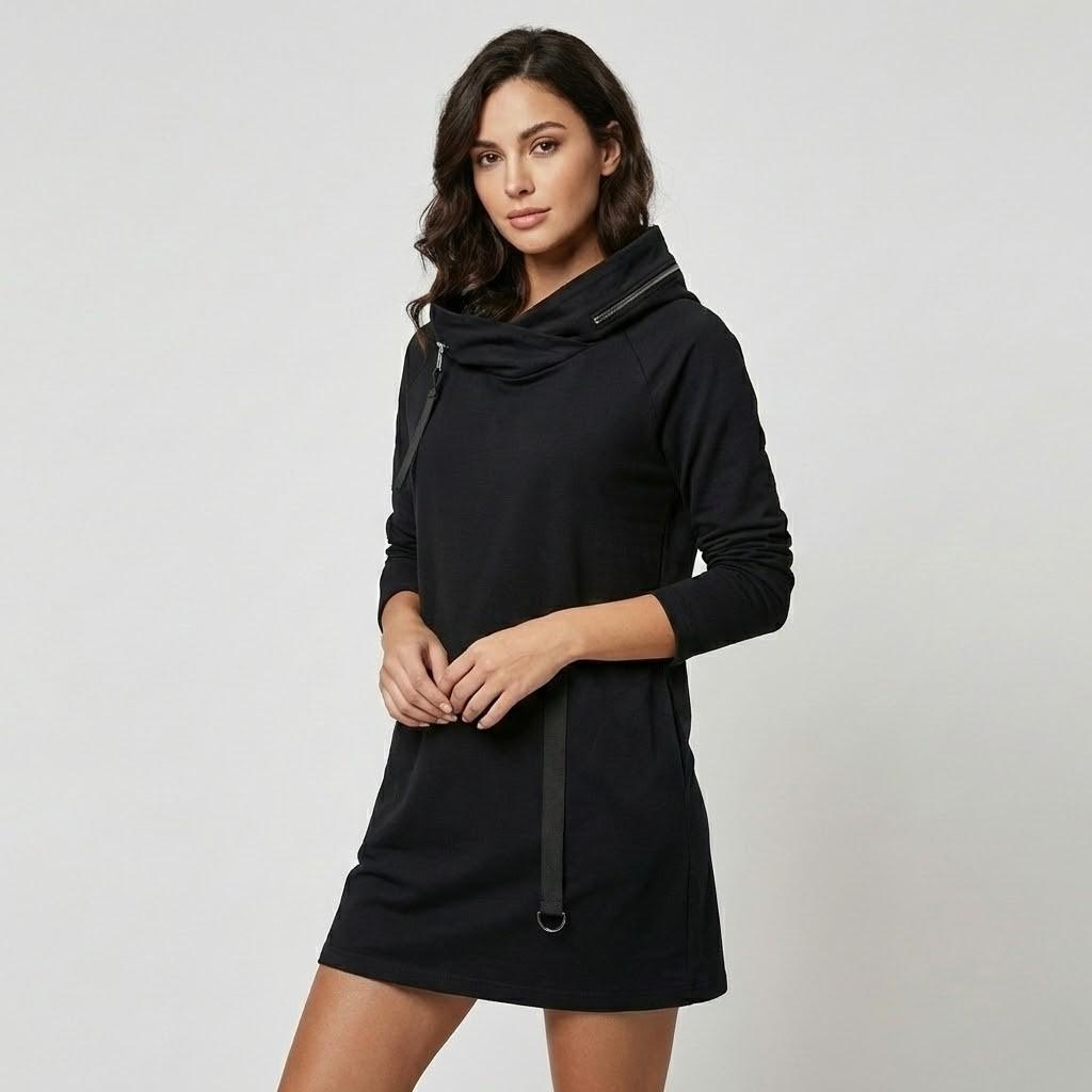 Vestido casual com gola ampla | Corte solto | Conforto urbano