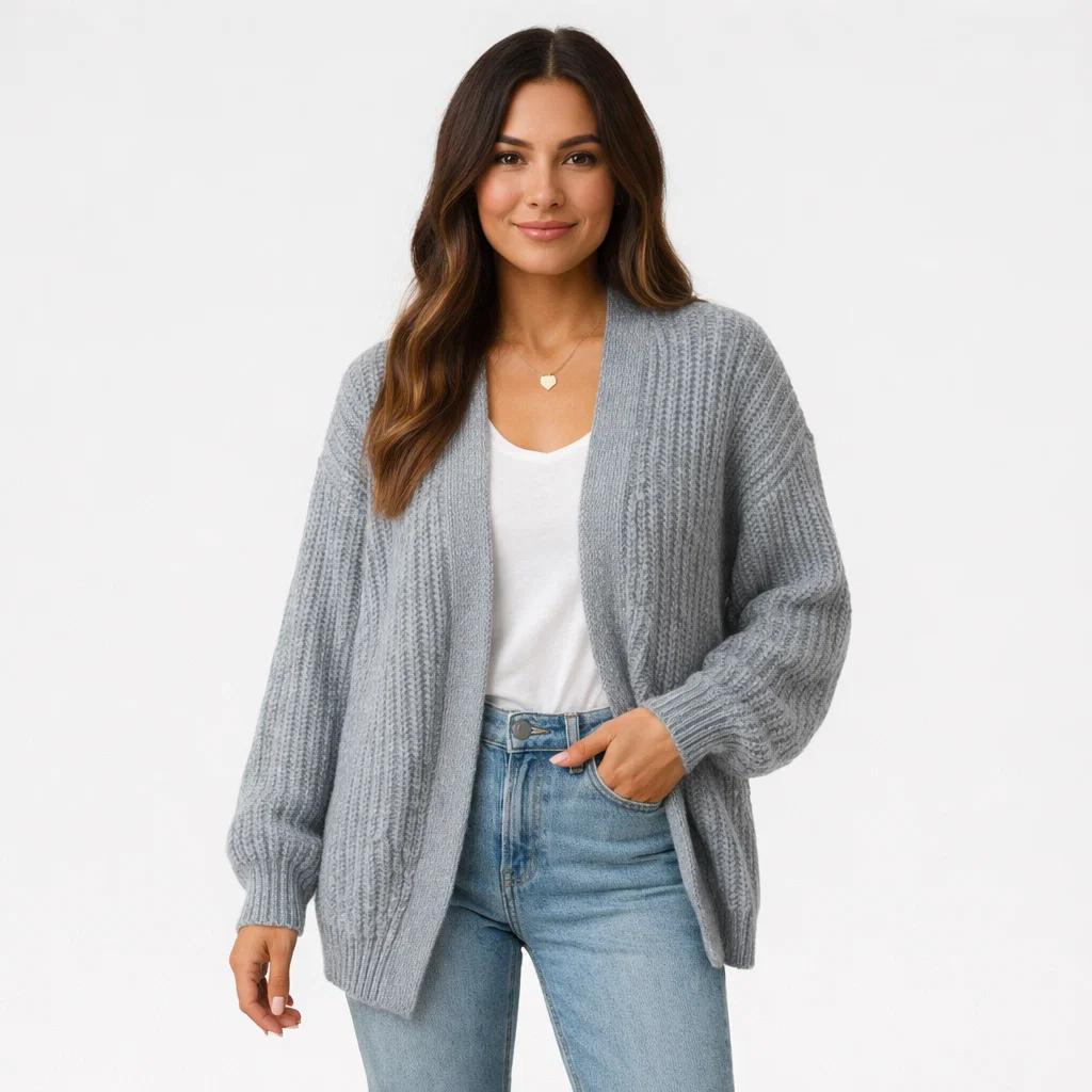 Cardigan de malha suave | Corte solto | Conforto casual elegante