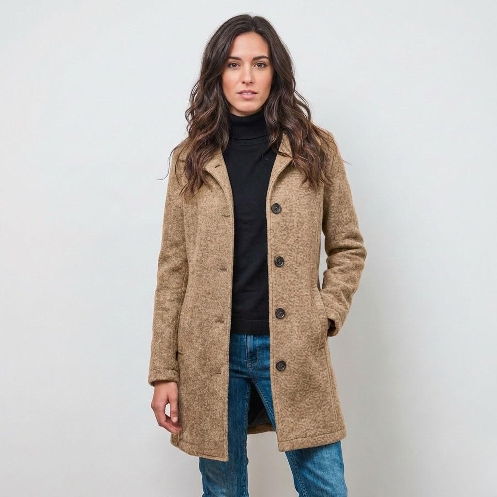 Casaco clássico em mistura de lã | Corte direito | Elegância casual urbana
