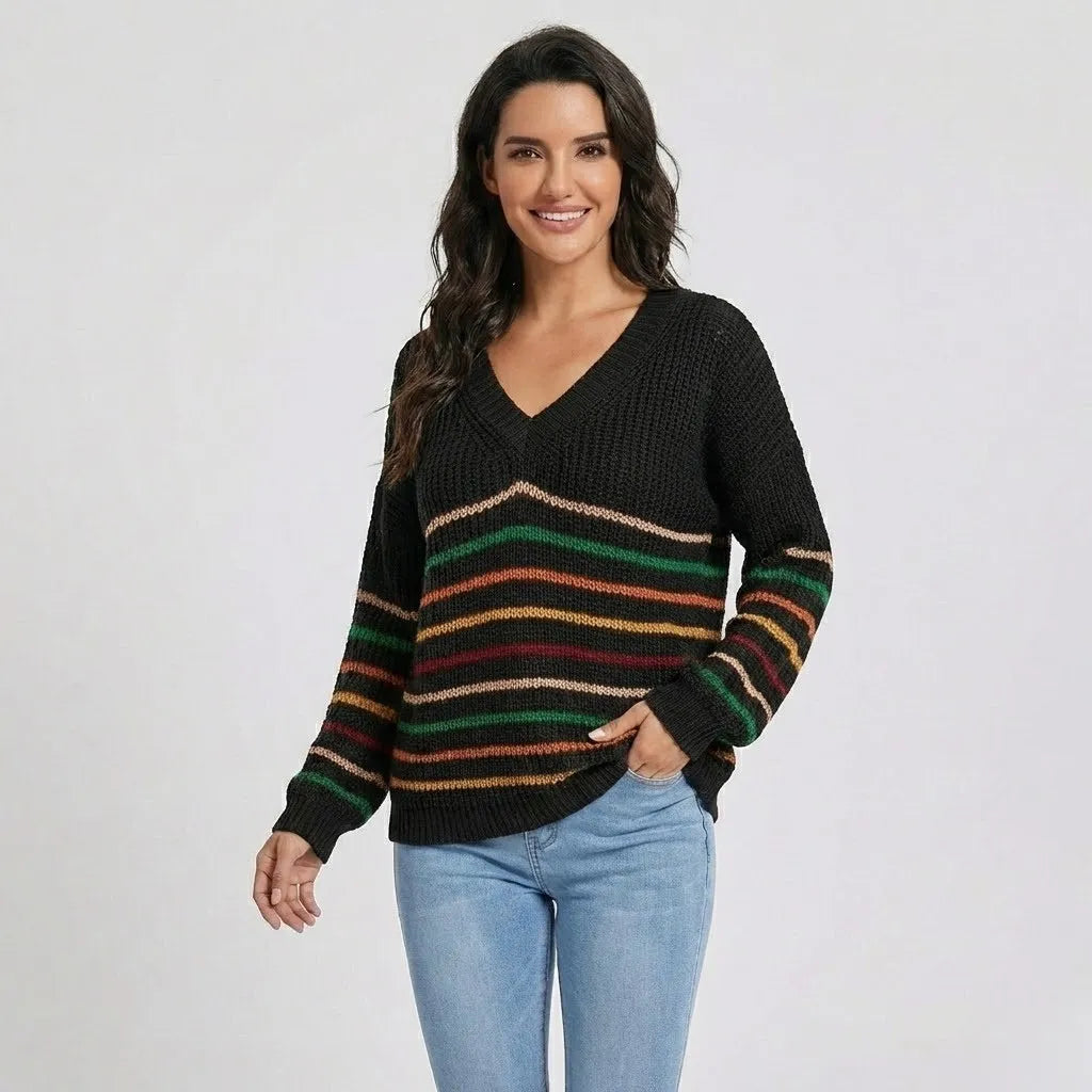 Camisola em malha com riscas subtis | Corte solto | Essencial casual elegante