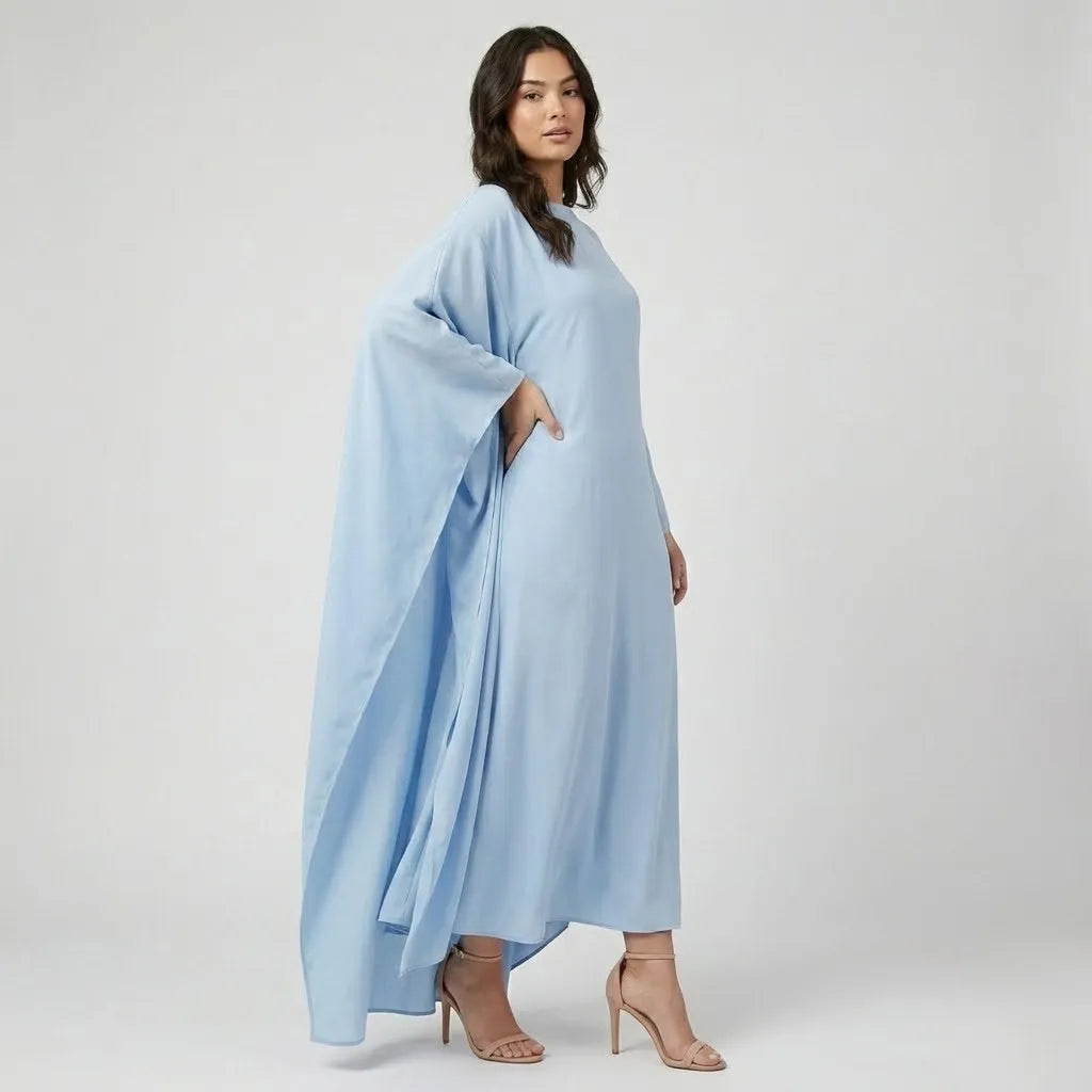 Vestido comprido fluido de linhas minimalistas | Corte direito | Elegância intemporal