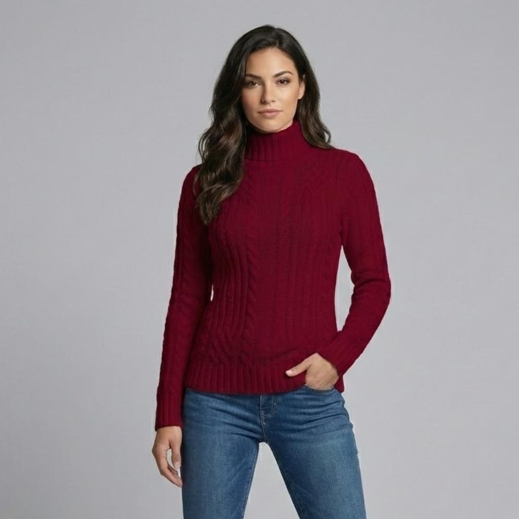 Camisola de malha com tranças | Corte ajustado | Conforto elegante