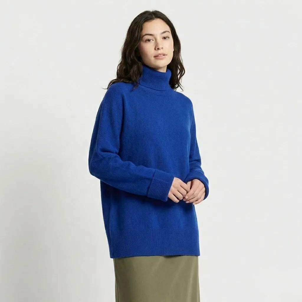 Oversized Turtleneck Poncho Sweater | Relaxed Fit | Soft Knit Blend | Winter Chic