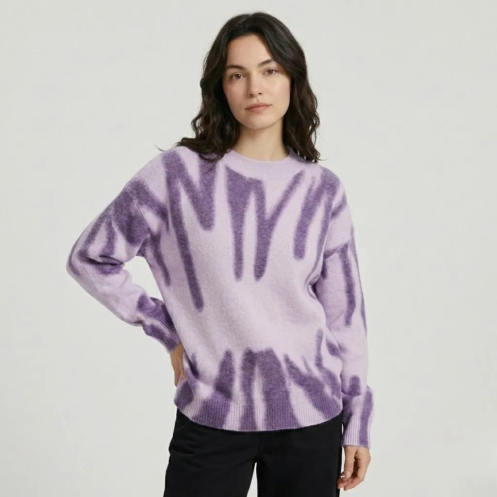 Camisola oversized em malha com padrão orgânico | Corte amplo | Estilo urbano descontraído