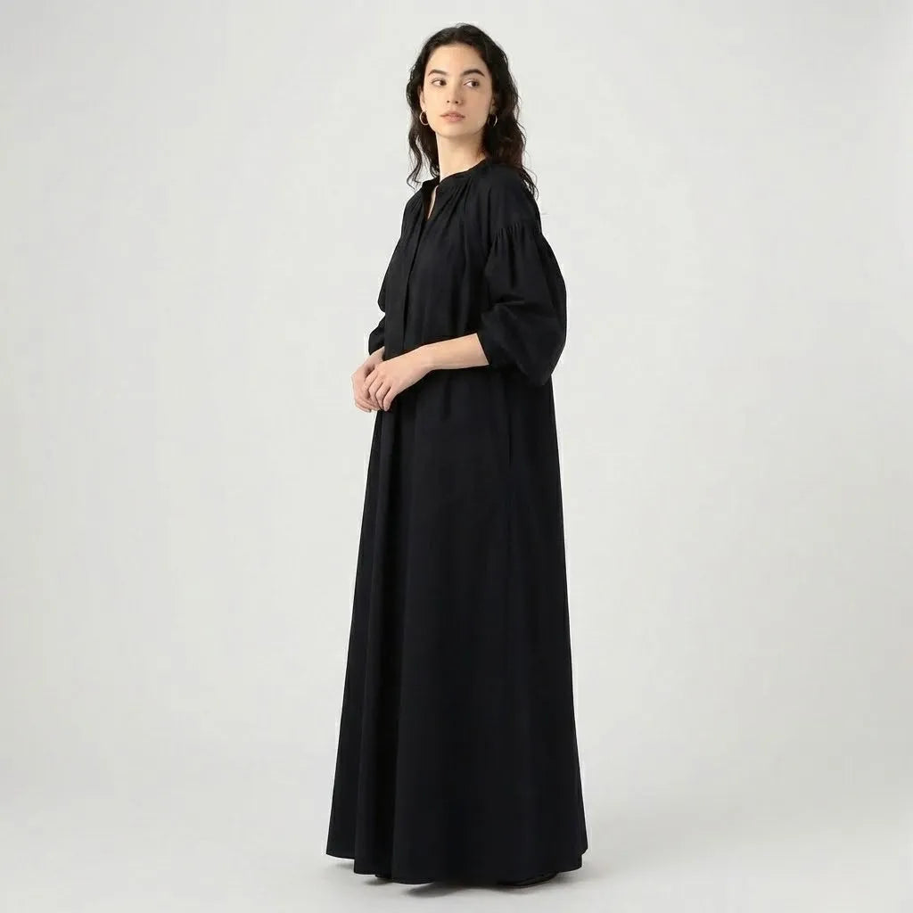 Vestido longo fluido em mistura de viscose | Corte amplo | Elegância natural