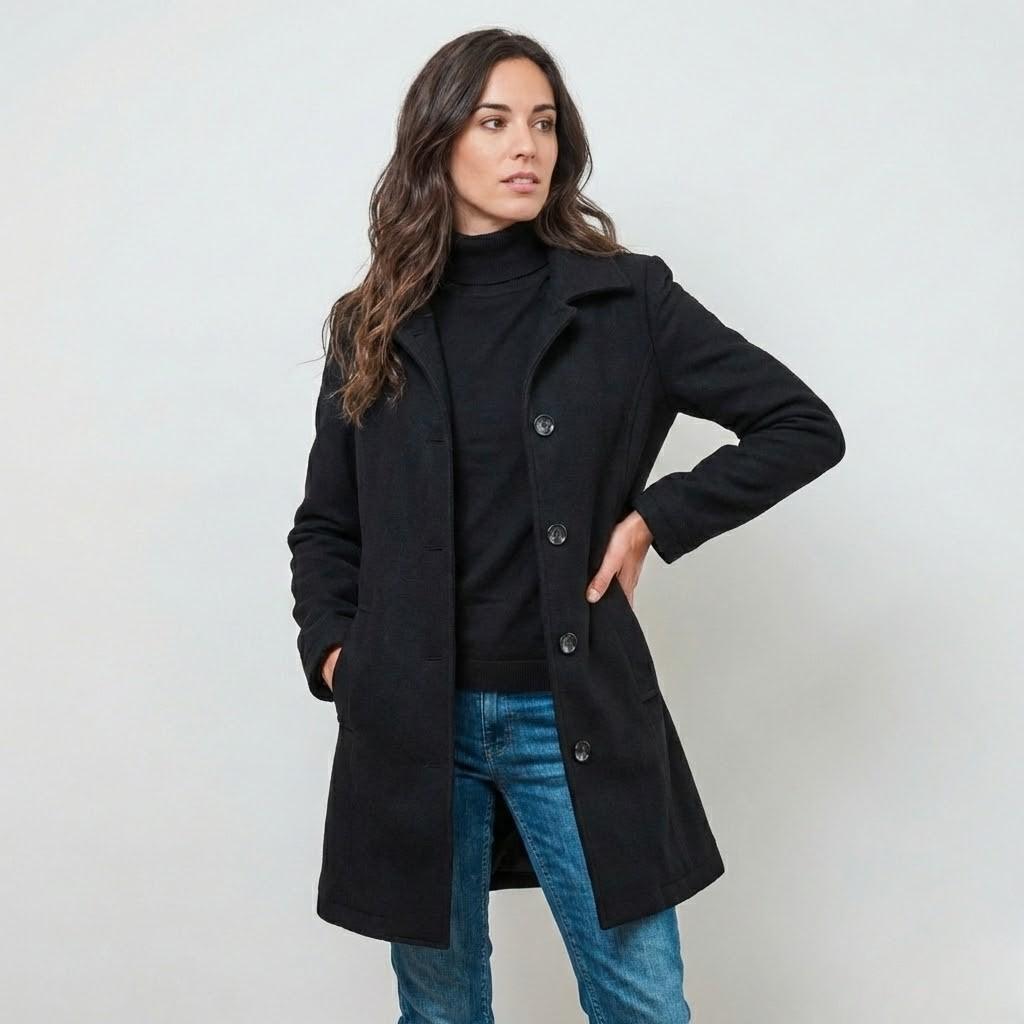 Casaco clássico em mistura de lã | Corte direito | Elegância casual urbana
