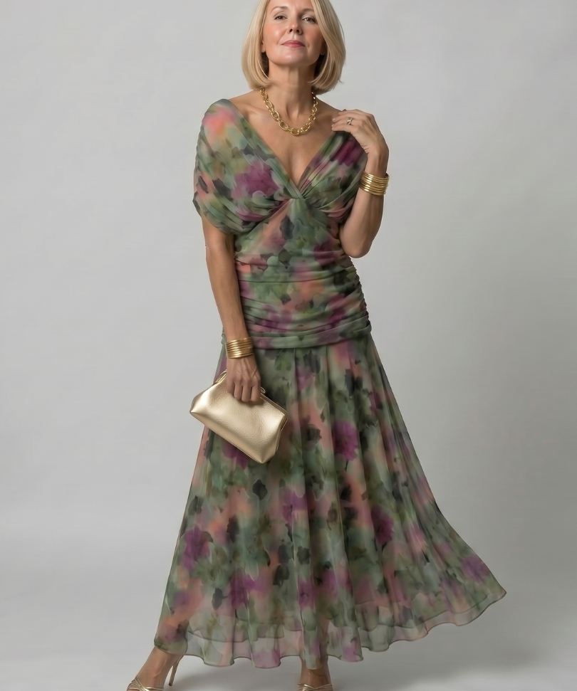 Bianca - Vestido Midi Descontraído com Ombros Descobertos