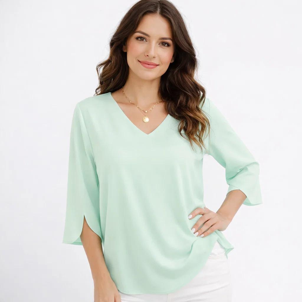 Blusa fluida de inspiração contemporânea | Corte solto | Elegância descontraída