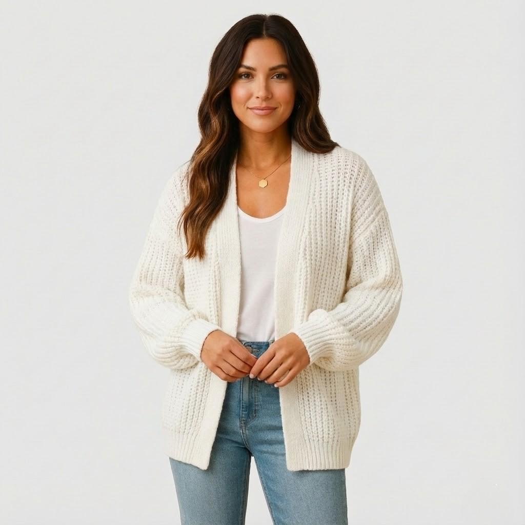 Cardigan de malha suave | Corte solto | Conforto casual elegante