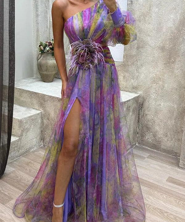 Grace | Vestido Maxi Plissado Floral de Verão