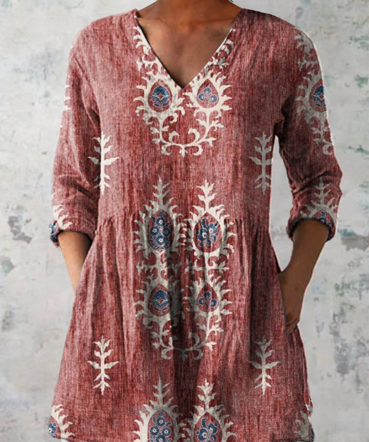 Elise | Blusa Longa com Decote em V