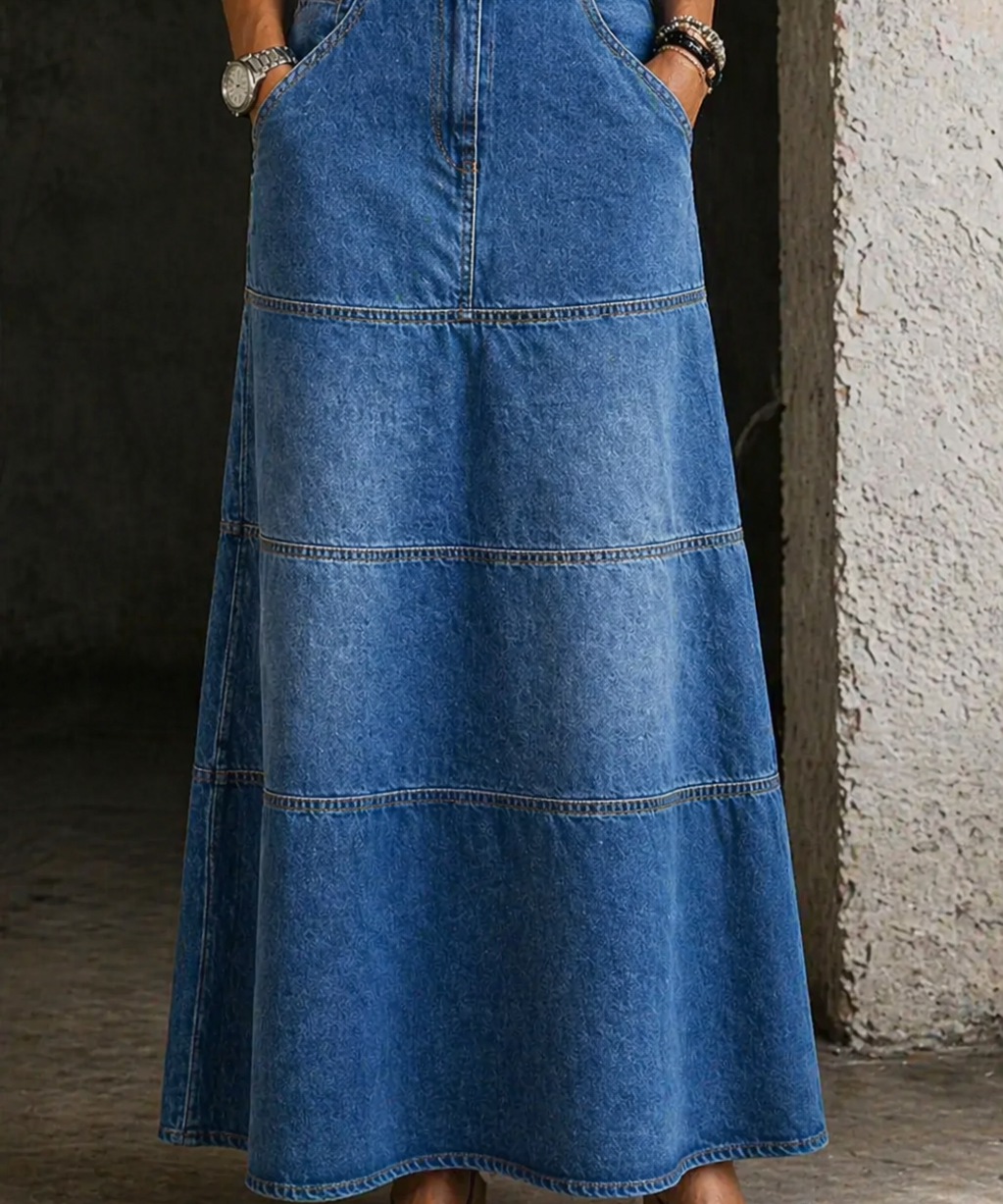 Maria - Saia de Jeans de Comprimento Médio