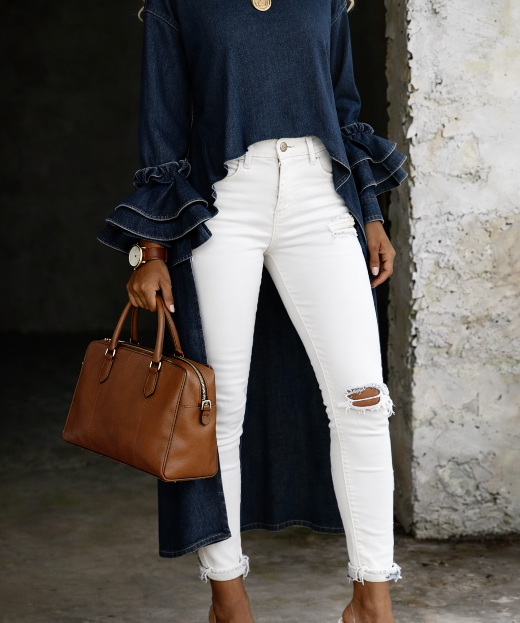 Vânia - Blusa Casual Denim