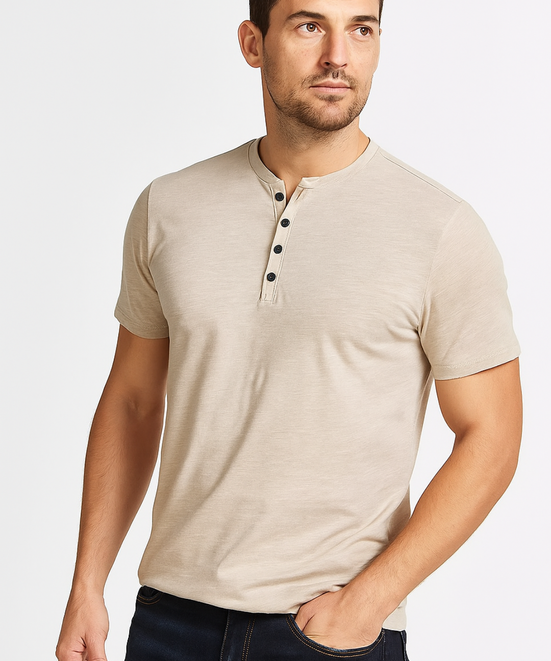 Camisa Henley - Gola com Botões