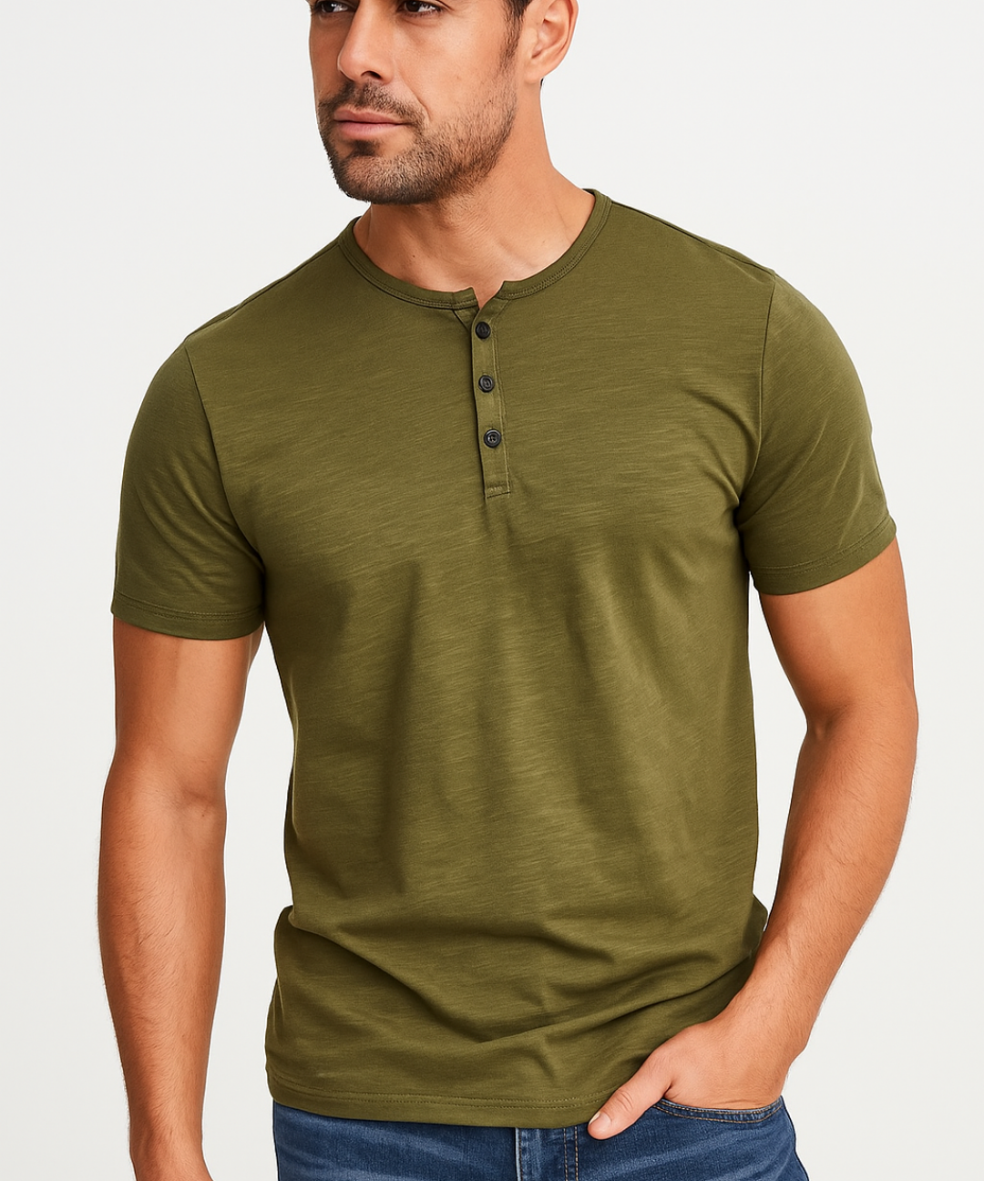 Camisa Henley - Gola com Botões