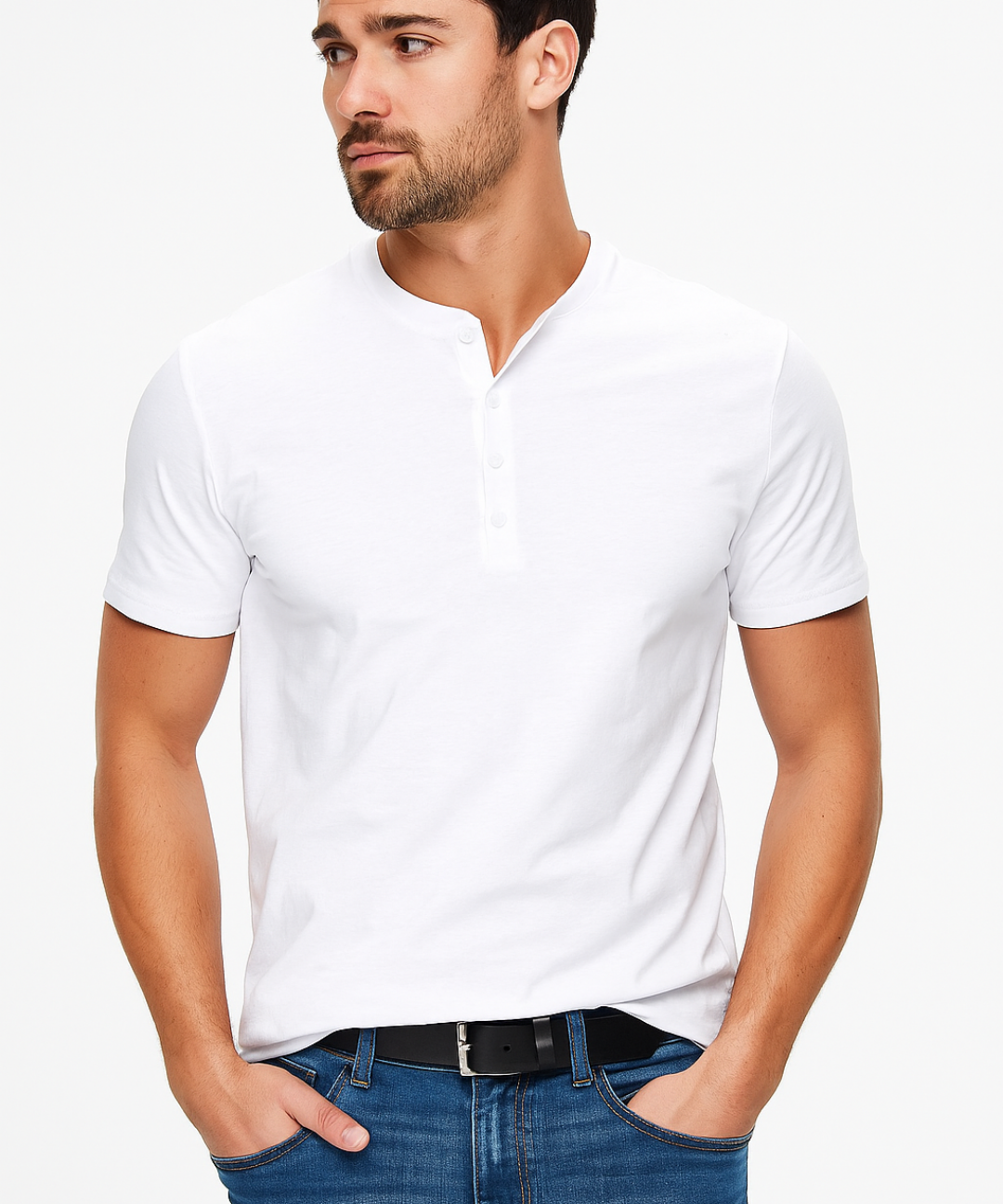 Camisa Henley - Gola com Botões