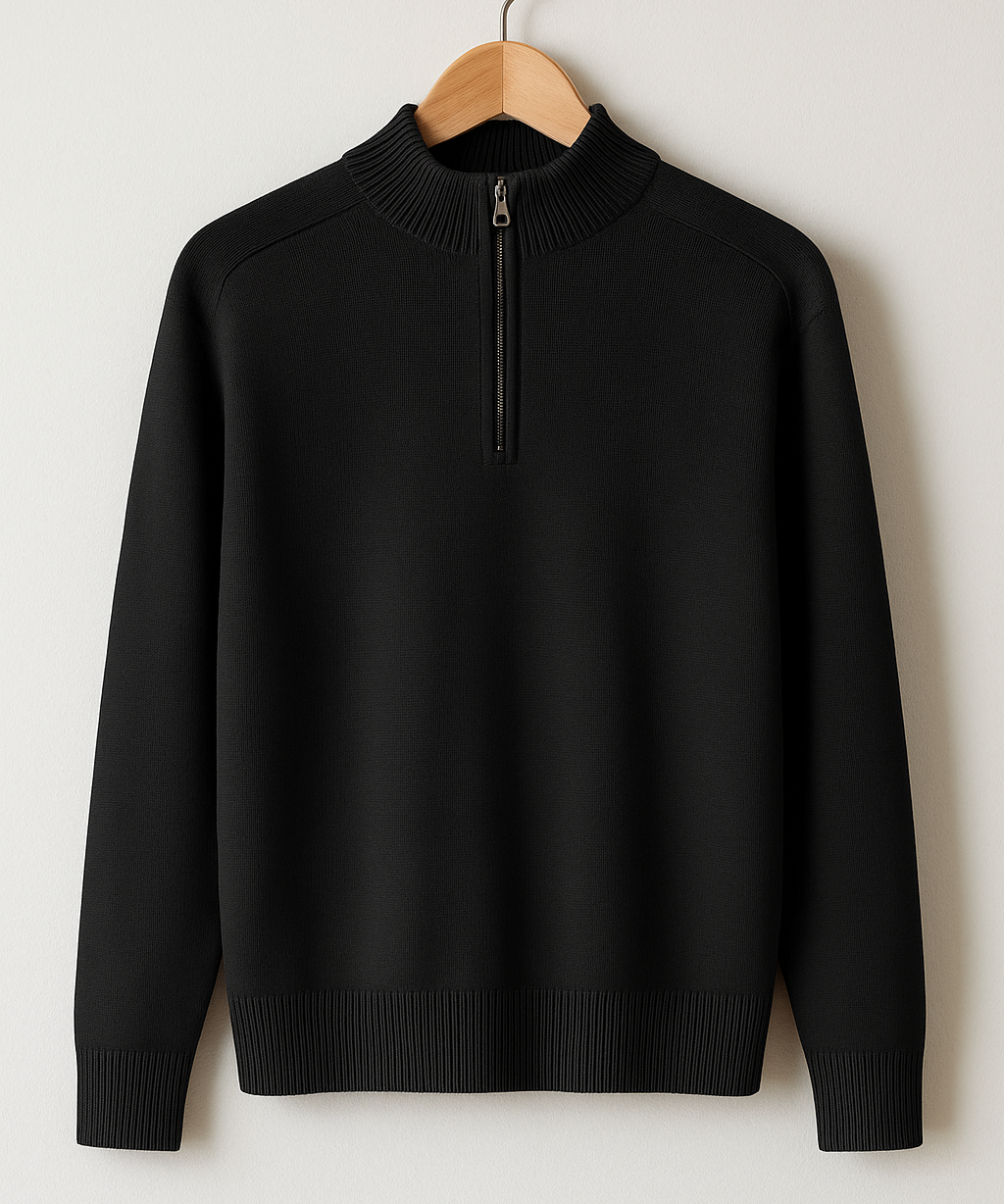 Pullover de Malha - Meio Zíper