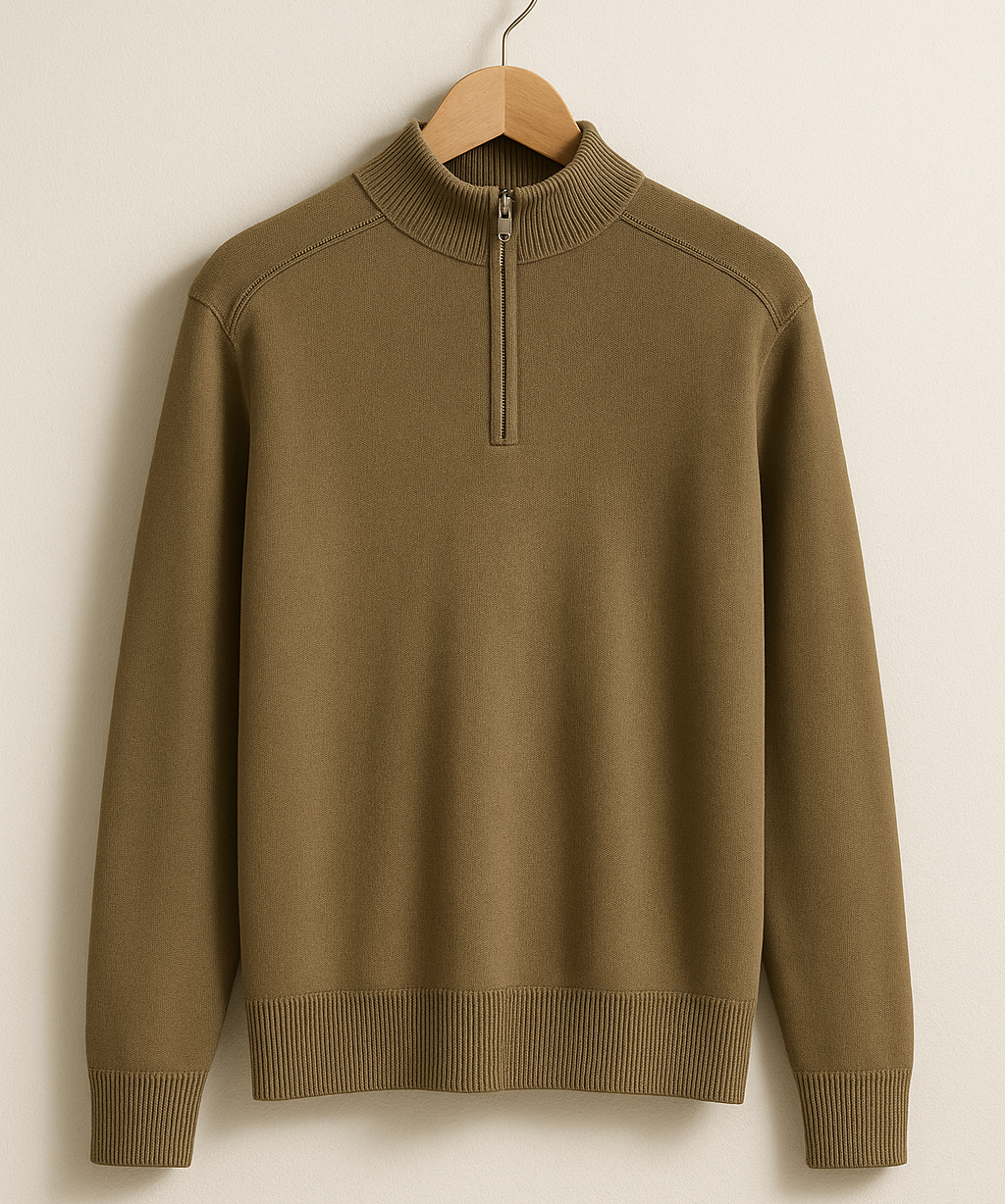 Pullover de Malha - Meio Zíper