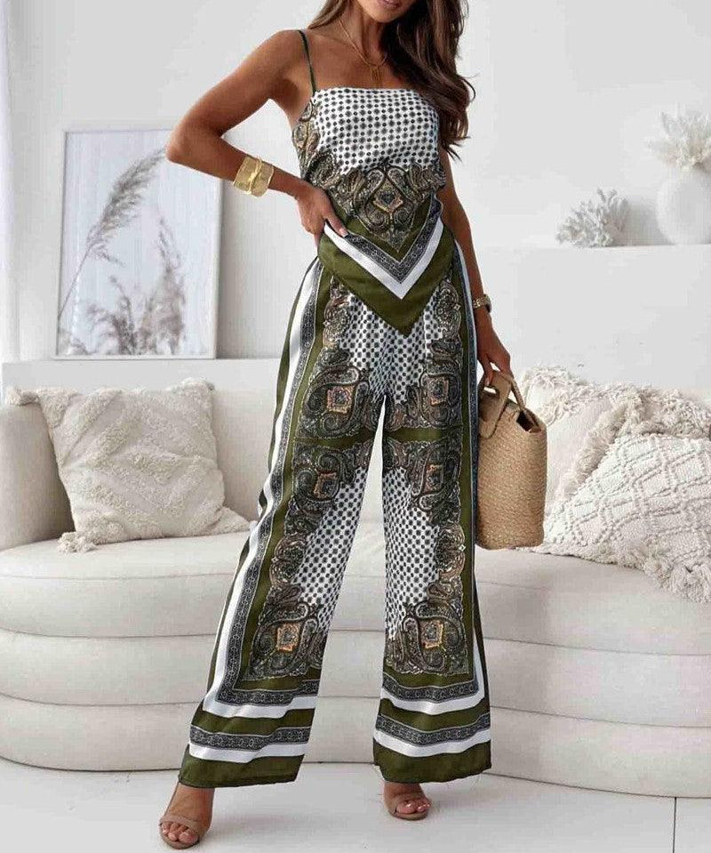 Helen | Conjunto de Vestido e Calças Estiloso e Pronto para Férias