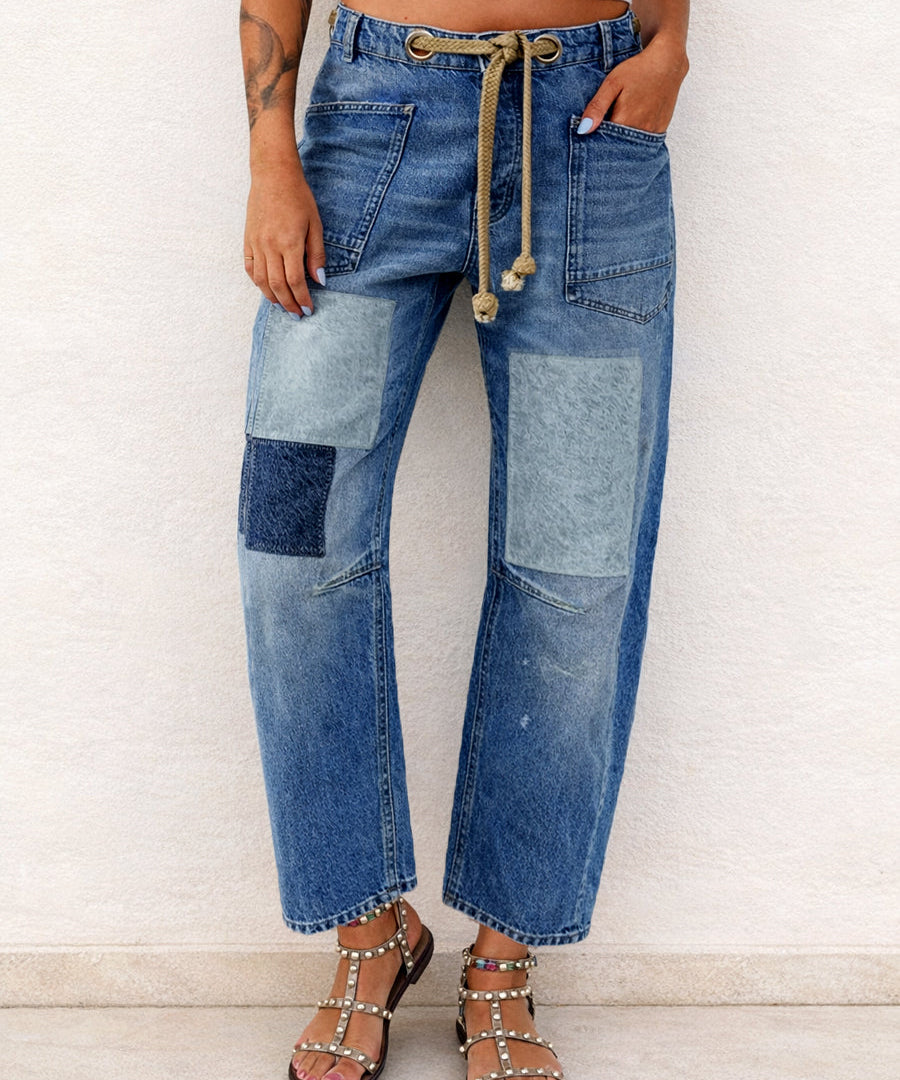 Margarida - Jeans de Corda em Patchwork