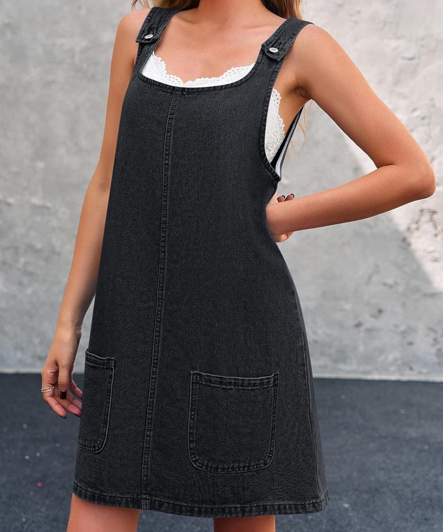 Irís - Vestido de Alças em Denim Casual